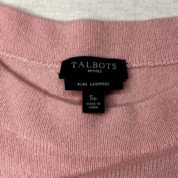 Talbots Cashmere Sweater Size SP In Pink Funnel Neck Classic Preppy Academia - Picture 3 of 4